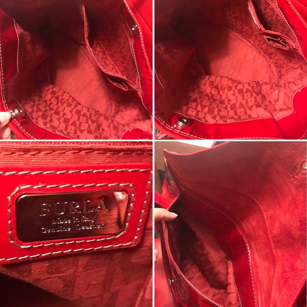 💕 Authentic FURLA REd Patent Leather- Rare 🌹💕 - Picture 8 of 13